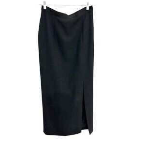 Montage Collection Black Polyester Pencil Skirt With Side Slit Size 14